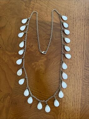 White Teardrop Pendant Necklace - Women's Jewelry